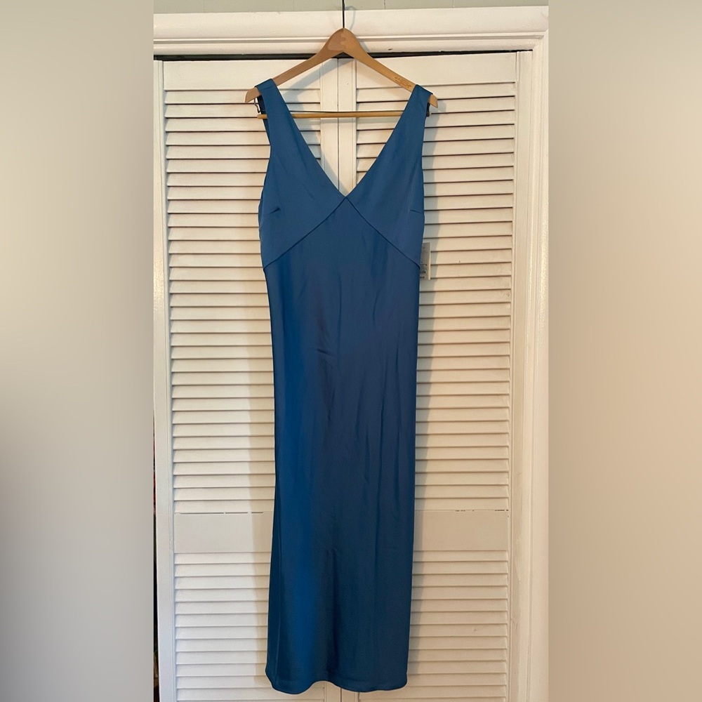 Women's Satin Slip Maxi Dress - A New Day™ Blue